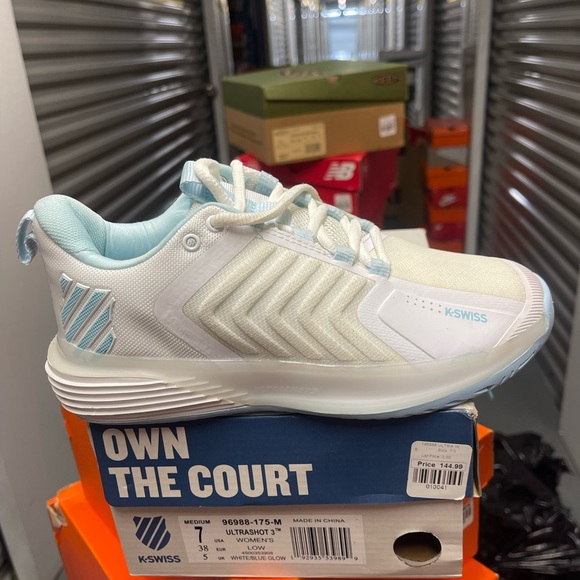 K-SWISS tennis shoes for women size 7 white blue - Picture 3 of 3